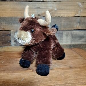 Aurora Stuffed Brown‎ Bull Toy 8"